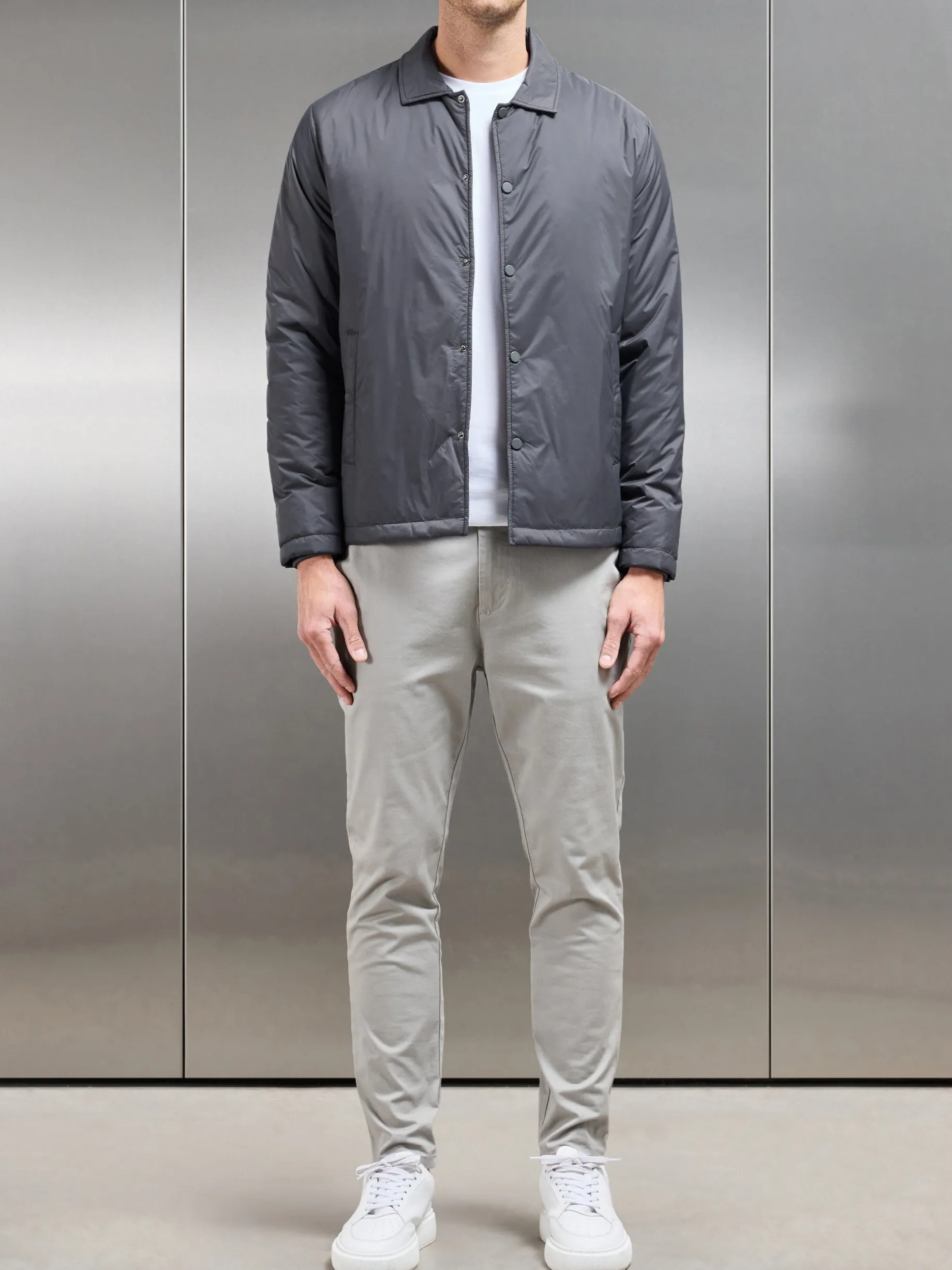 Padded Coach Jacket - Grey