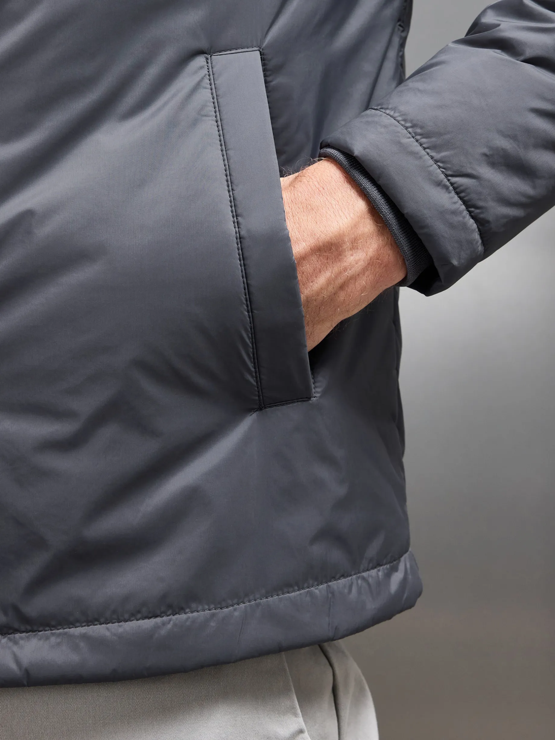 Padded Coach Jacket - Grey