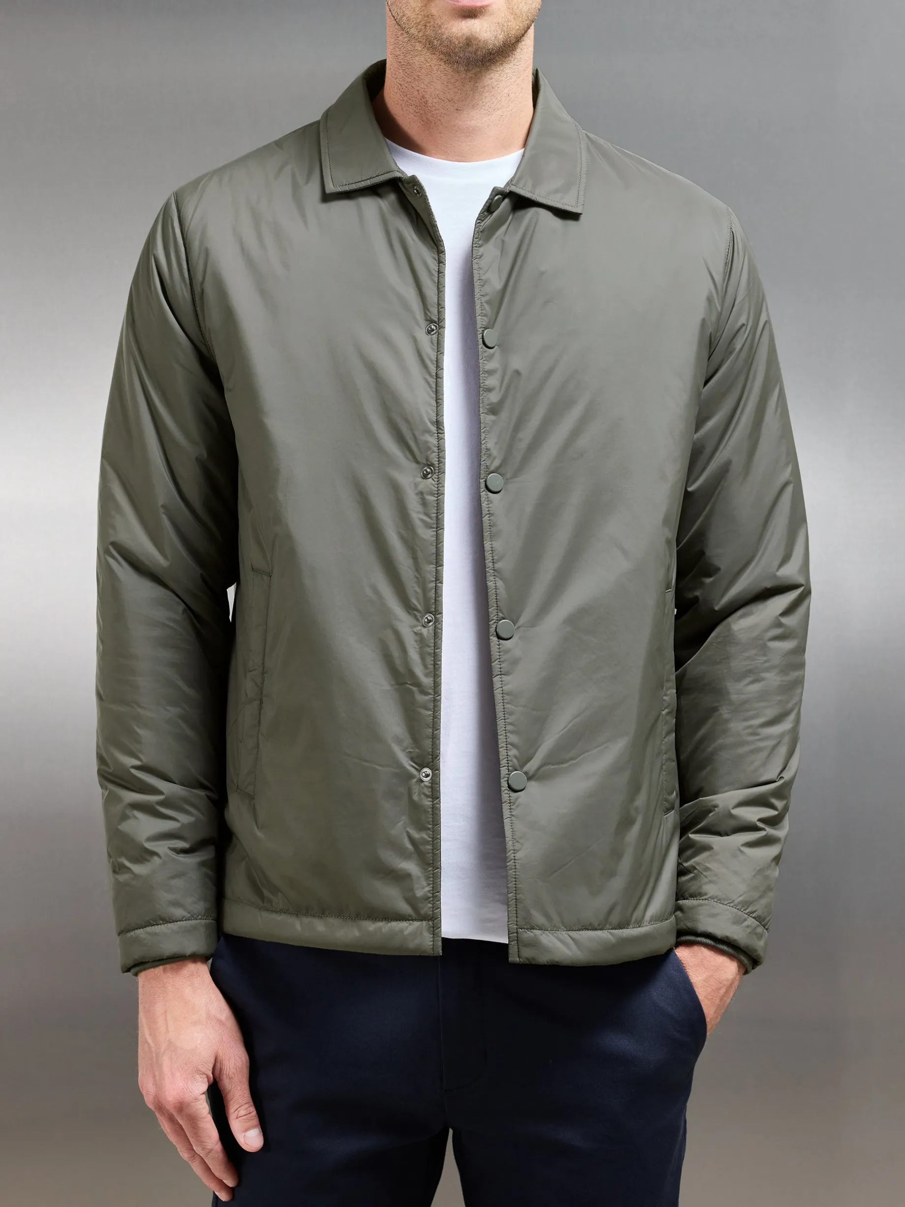 Padded Coach Jacket - Olive