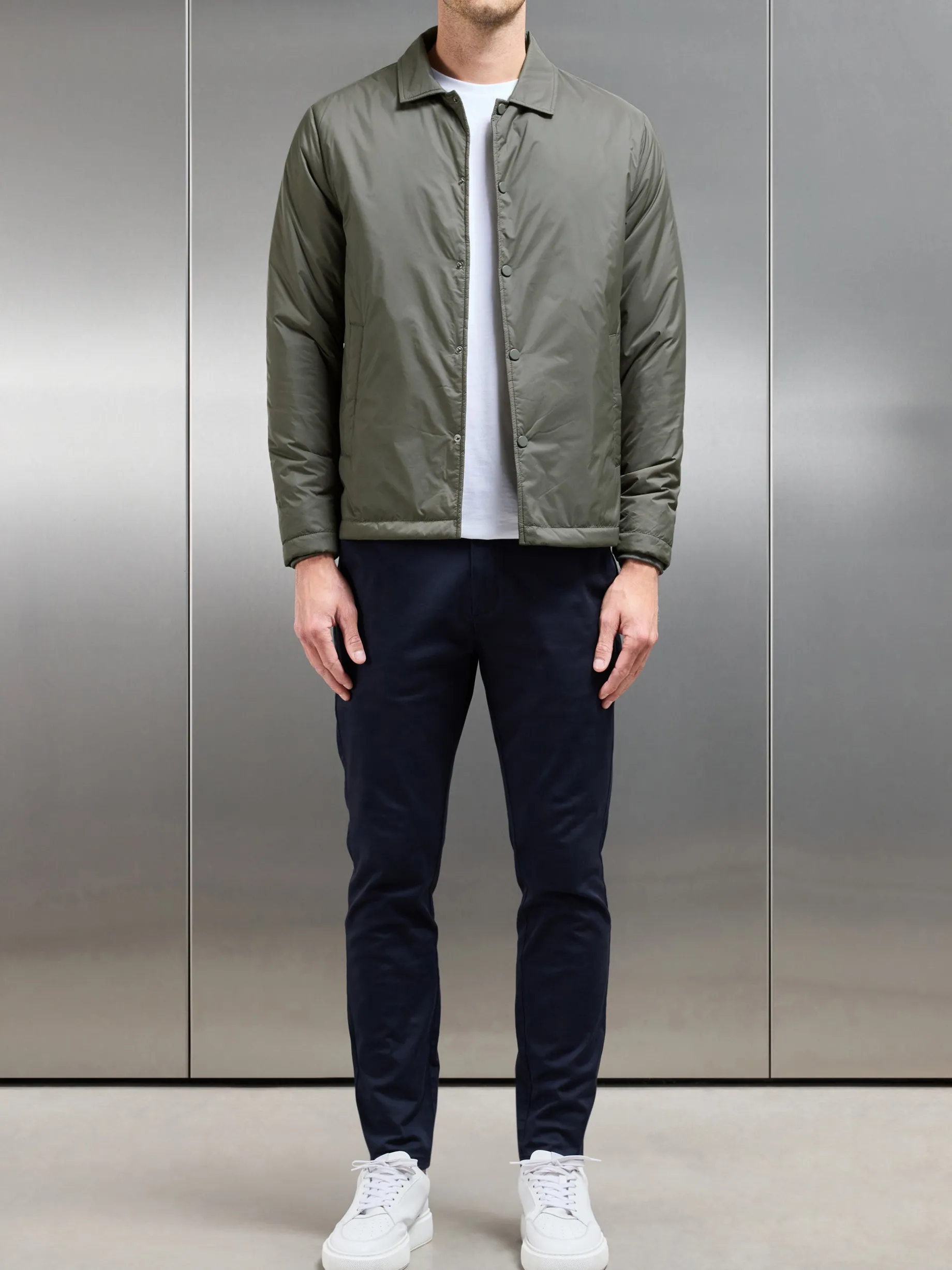 Padded Coach Jacket - Olive