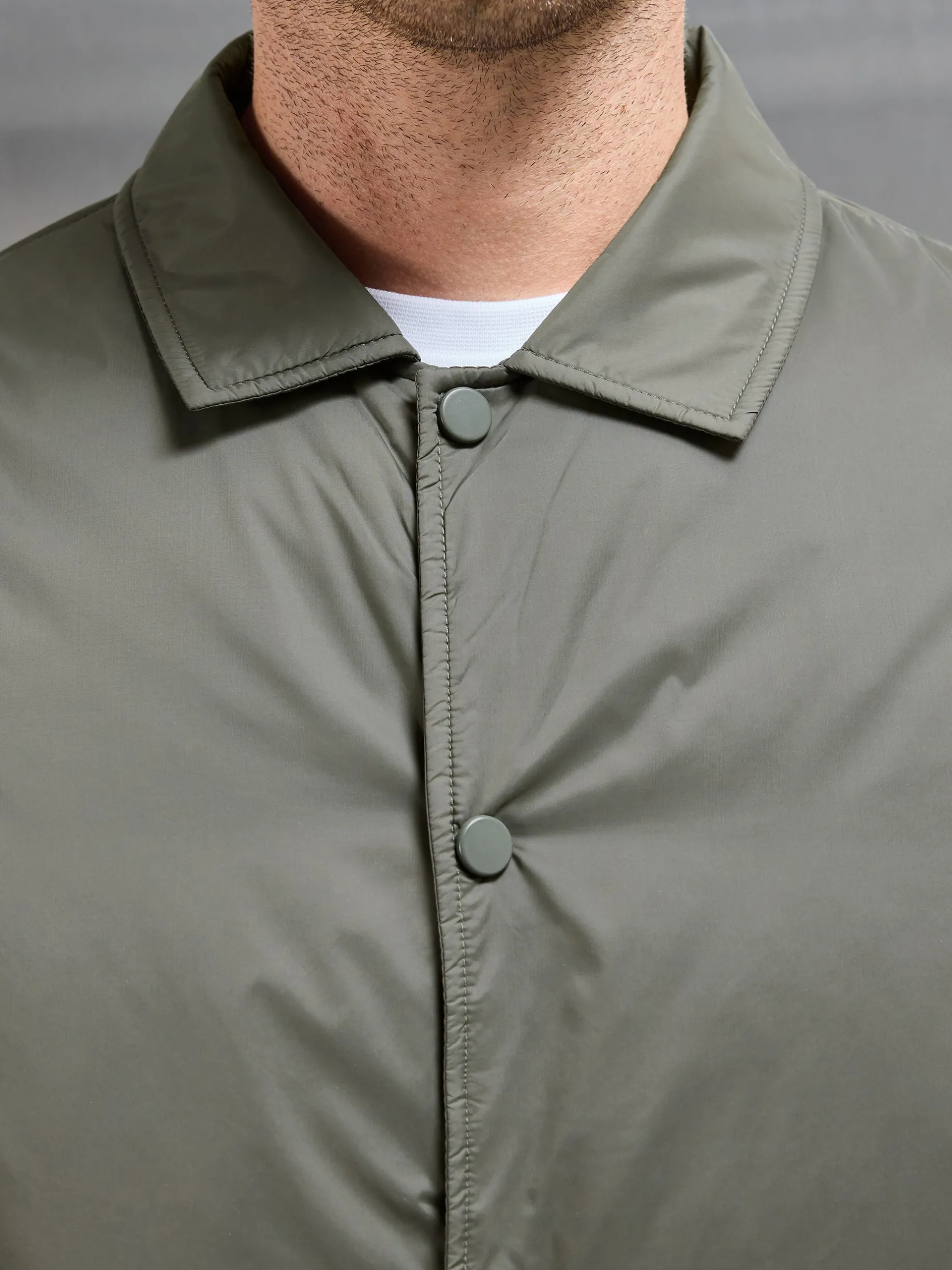 Padded Coach Jacket - Olive