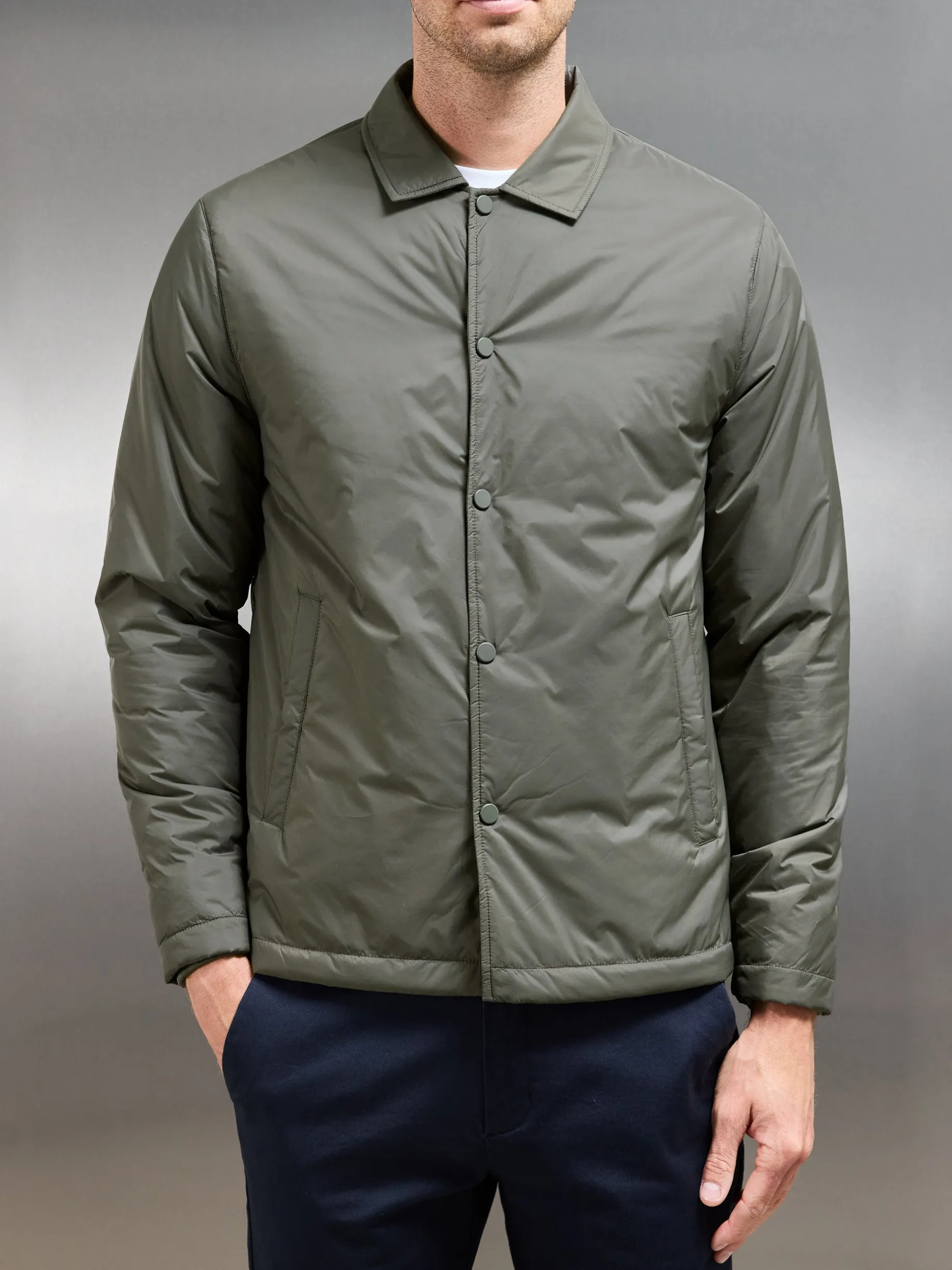 Padded Coach Jacket - Olive