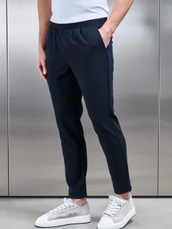 Pleated Drawstring Tailored Trouser - Navy