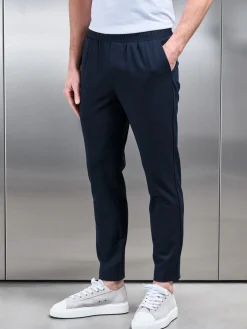 Pleated Drawstring Tailored Trouser - Navy