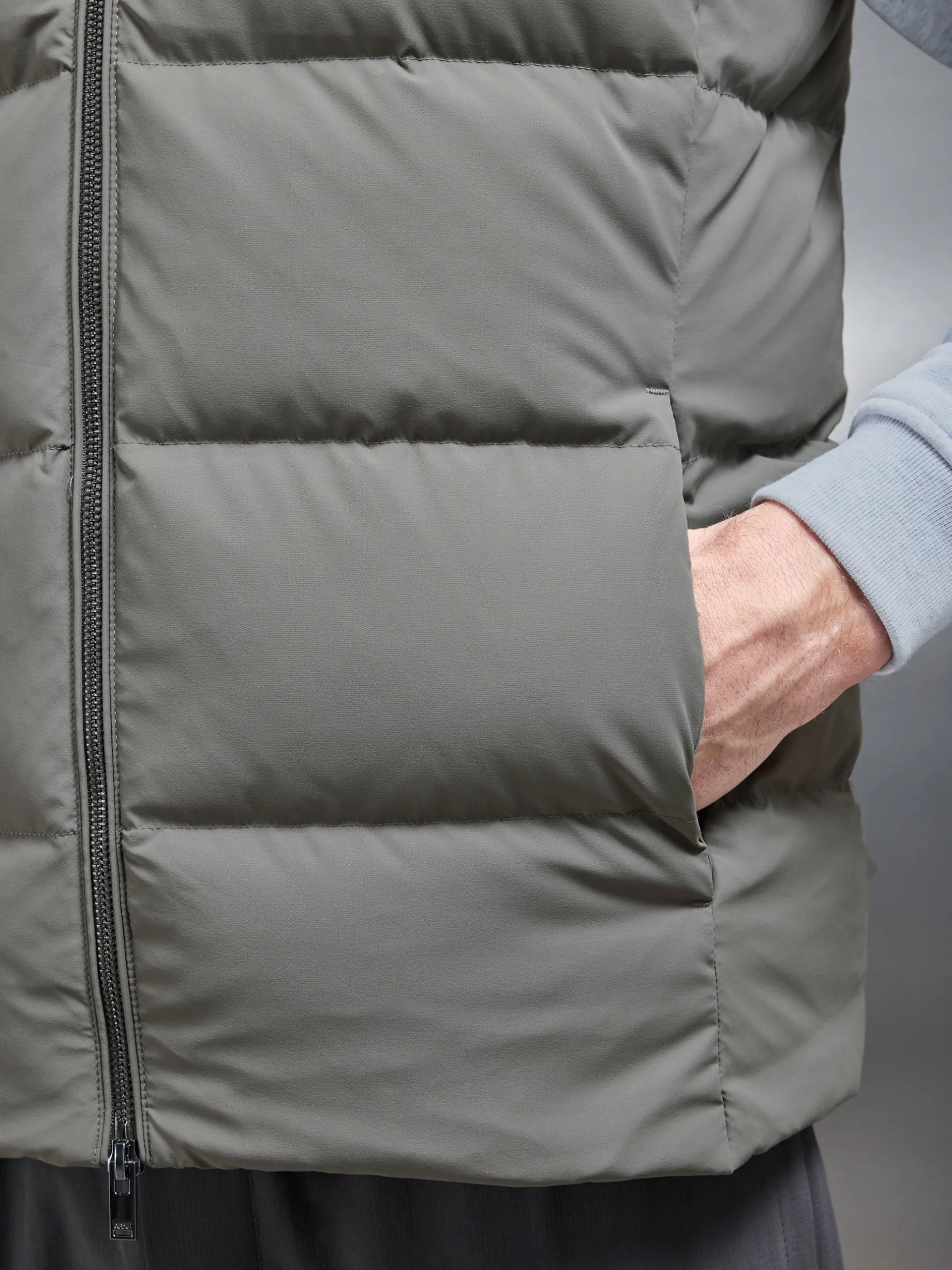 Quilted Bomber Gilet - Olive