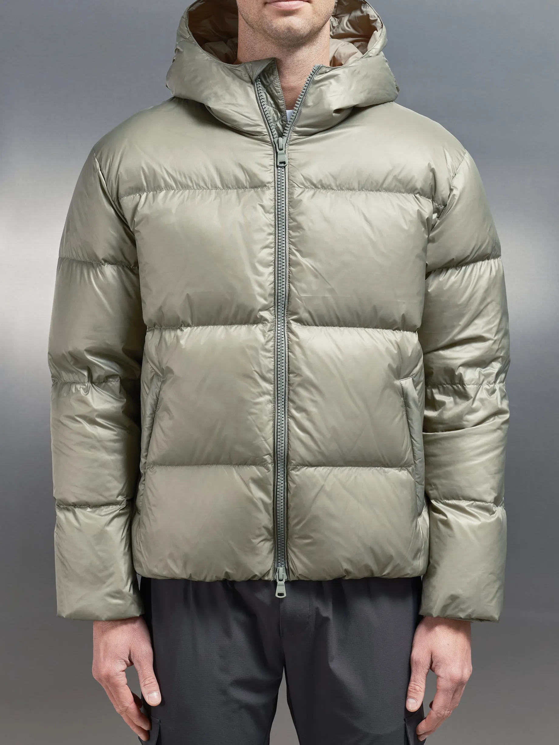 Quilted Down Jacket - Olive