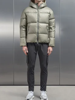 Quilted Down Jacket - Olive