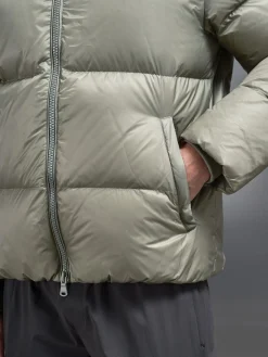 Quilted Down Jacket - Olive