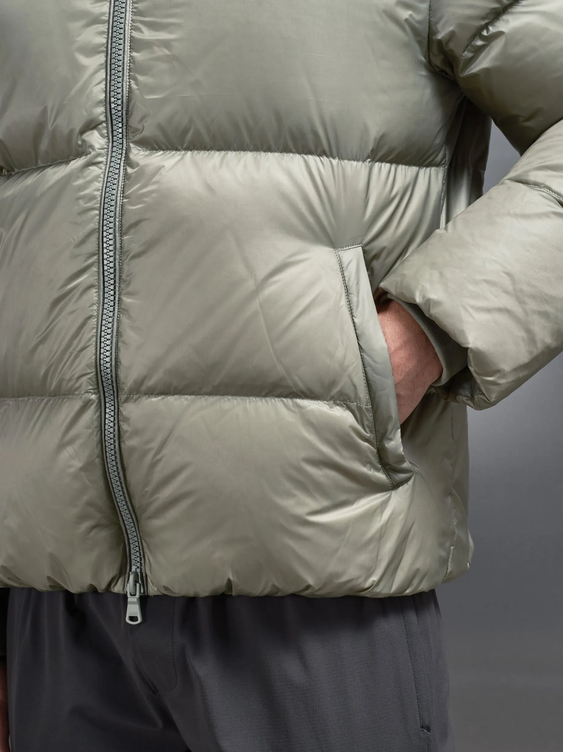 Quilted Down Jacket - Olive