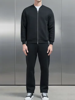 Relaxed Fit Bomber Jacket - Black