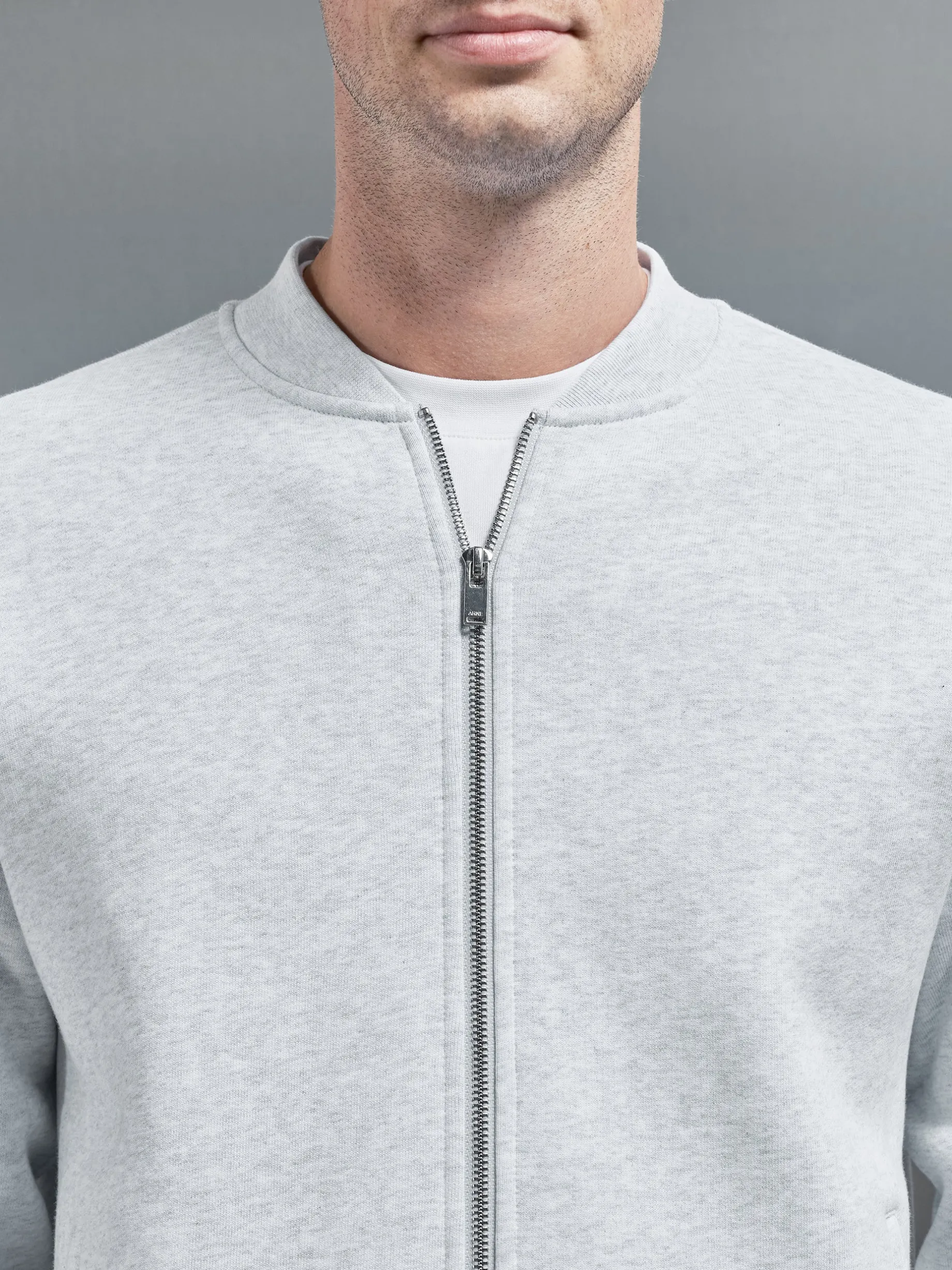 Relaxed Fit Bomber Jacket - Marl Grey