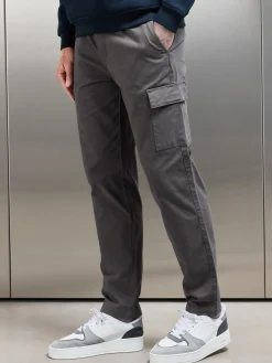 Relaxed Fit Cotton Cargo Pant - Grey