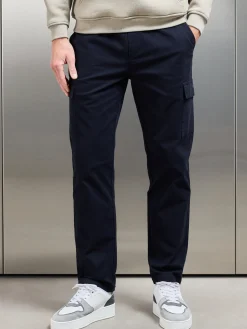 Relaxed Fit Cotton Cargo Pant - Navy