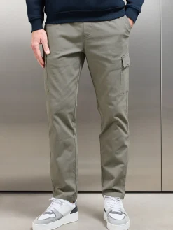 Relaxed Fit Cotton Cargo Pant - Olive
