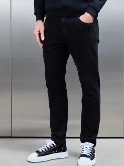 Relaxed Fit Denim Jeans - Solid Black