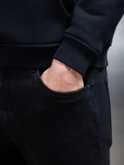 Relaxed Fit Denim Jeans - Solid Black