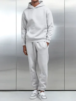 Relaxed Fit Hoodie - Mid Grey