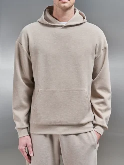 Relaxed Fit Knitted Hoodie - Stone