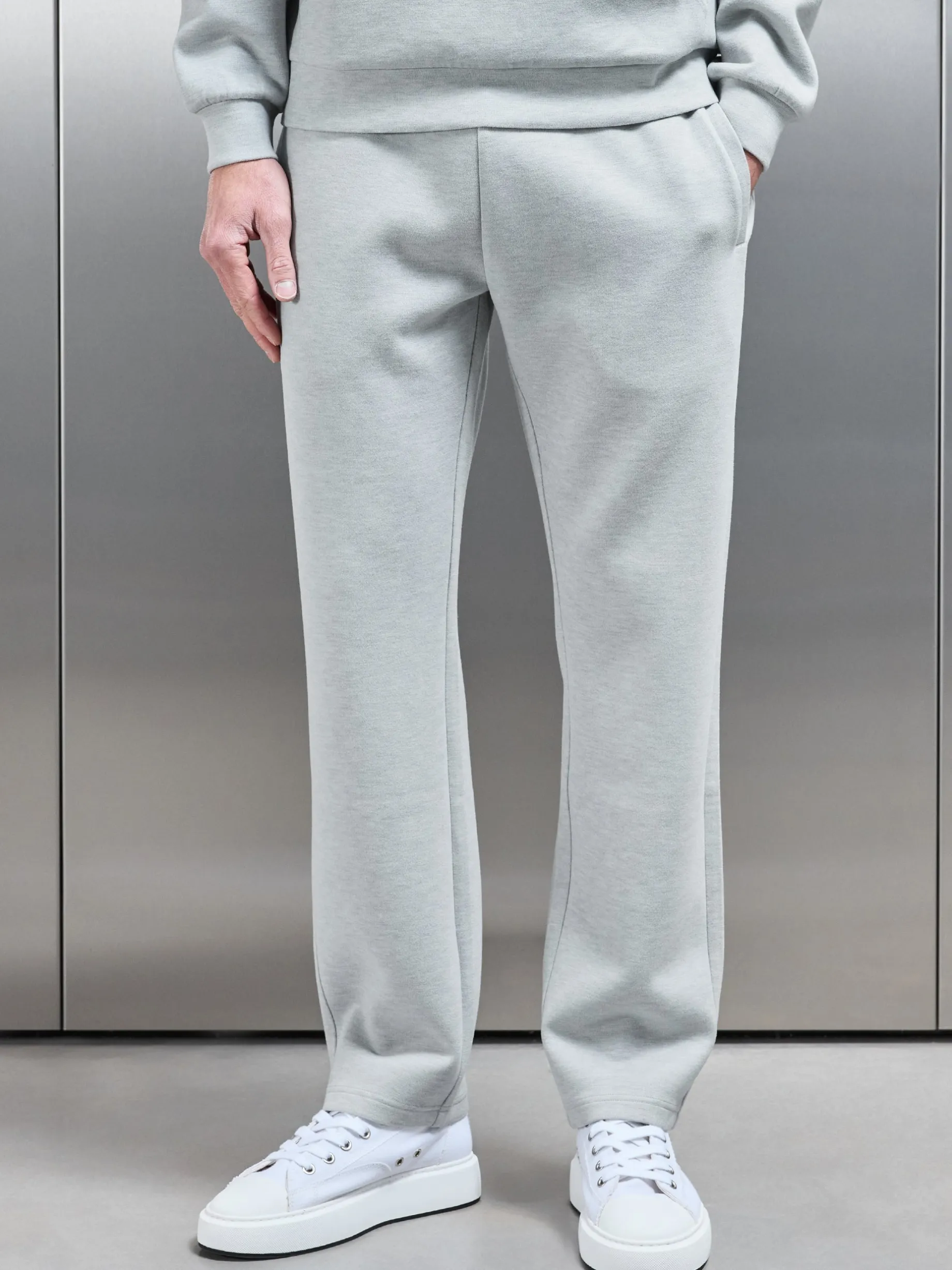 Relaxed Fit Knitted Jogger - Marl Grey