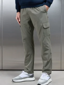 Relaxed Fit Nylon Cargo Pant - Olive