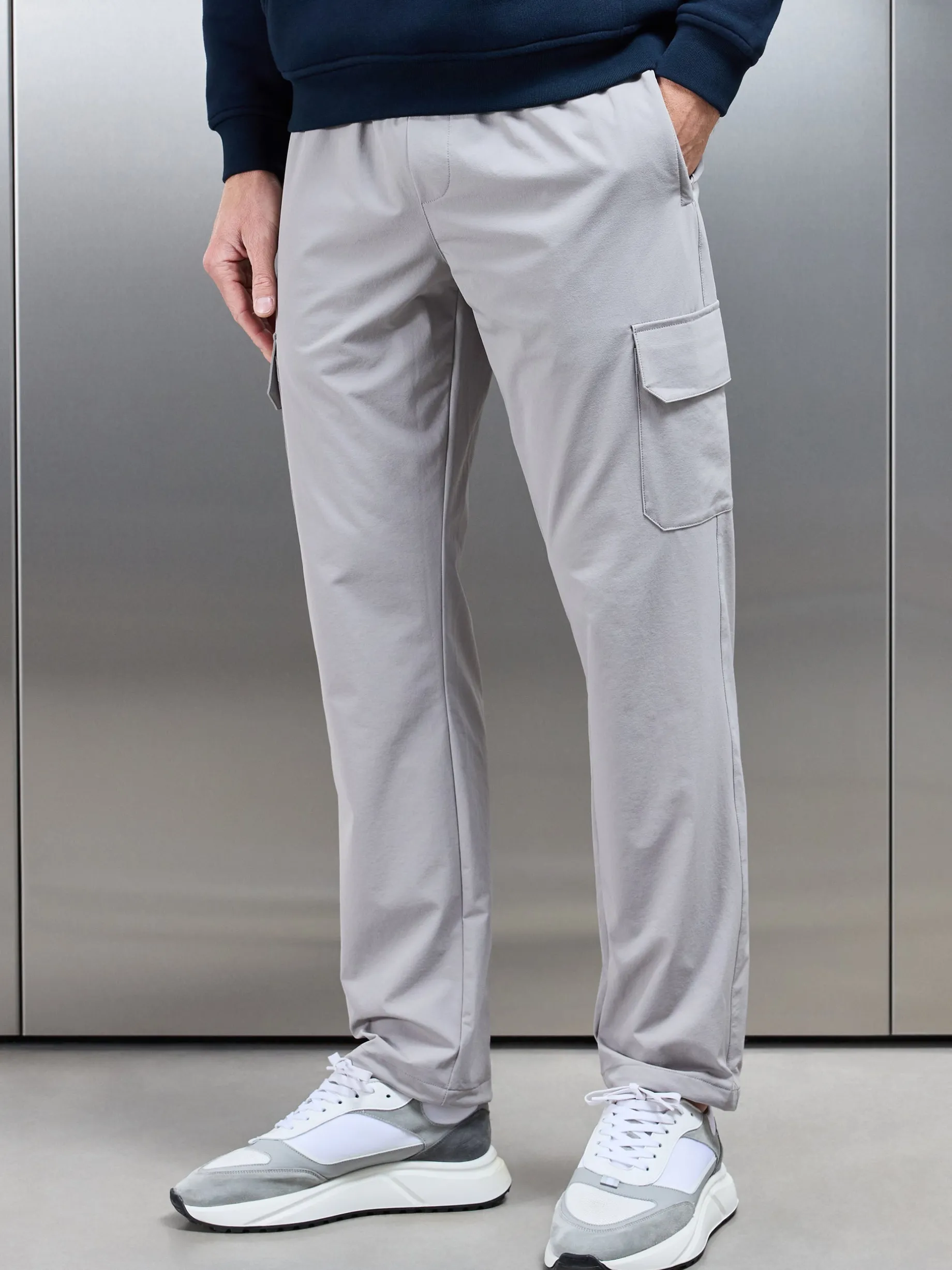 Relaxed Fit Nylon Cargo Pant - Stone