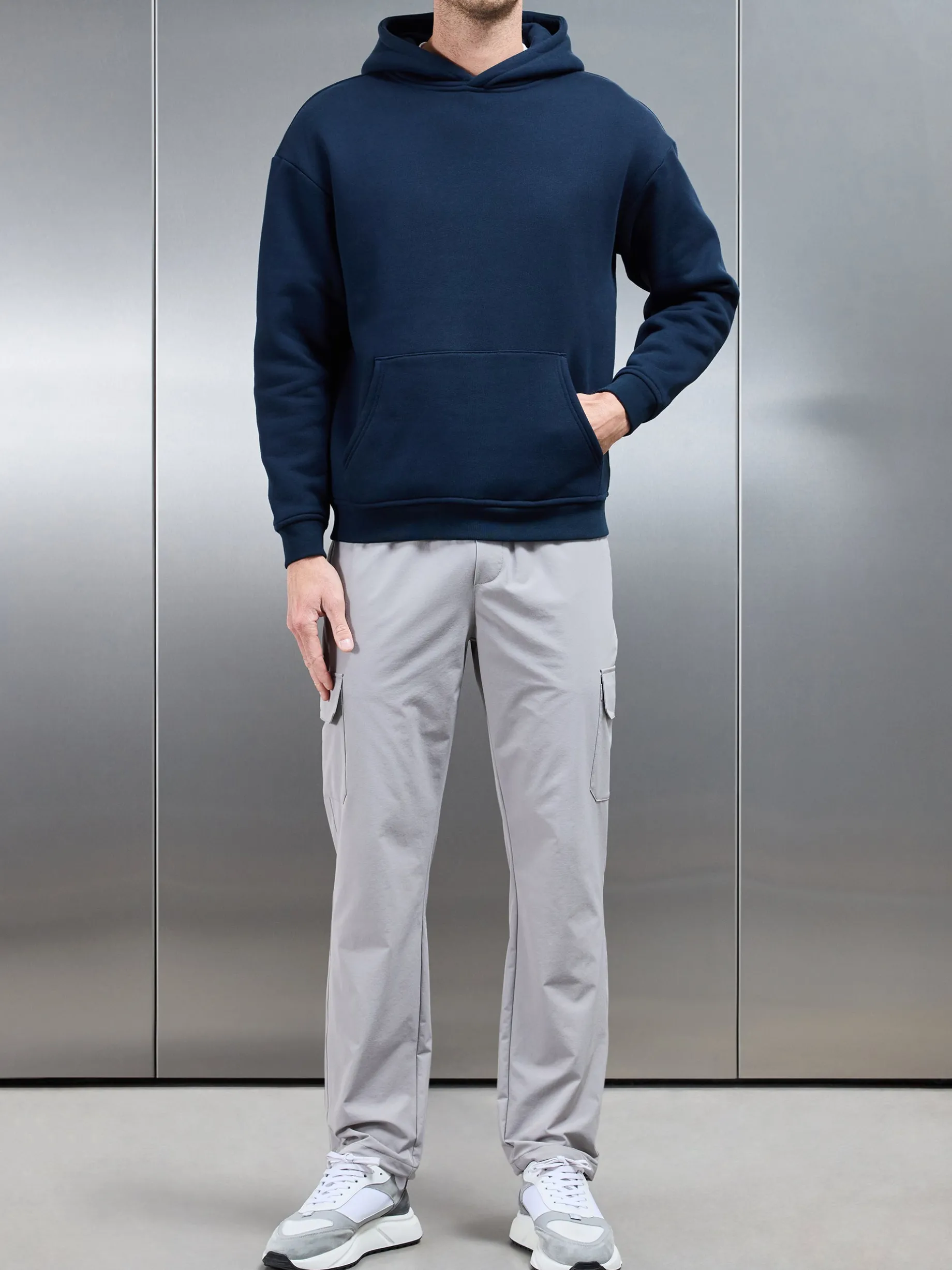 Relaxed Fit Nylon Cargo Pant - Stone