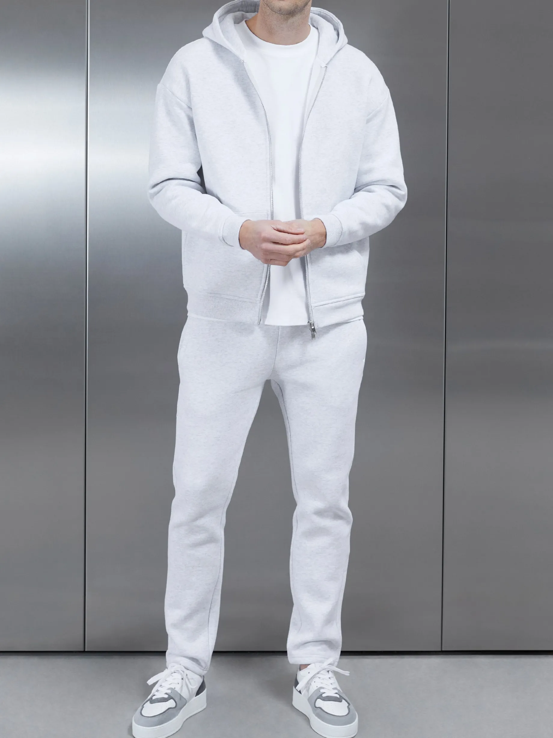 Relaxed Fit Tapered Leg Jogger - Marl Grey