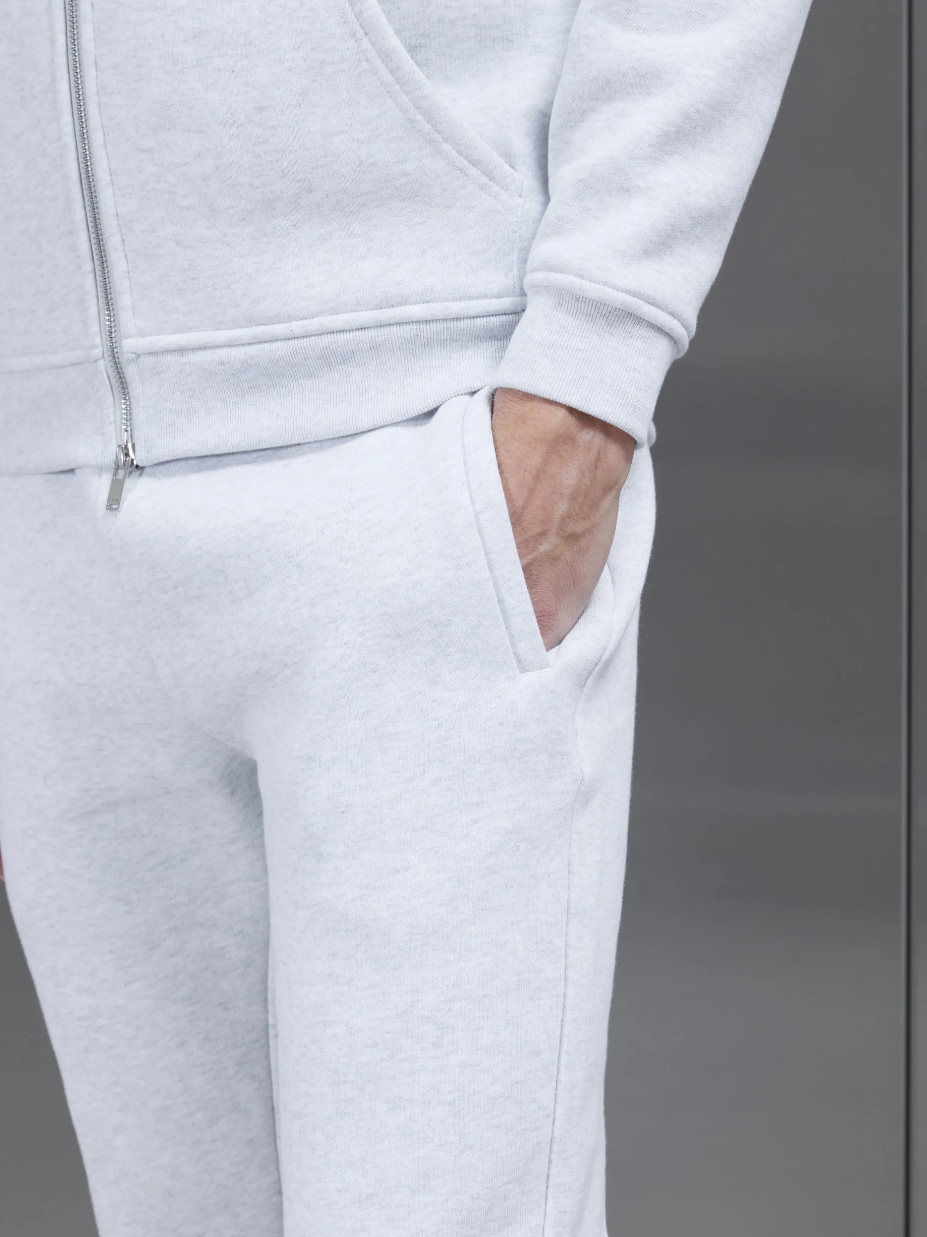 Relaxed Fit Tapered Leg Jogger - Marl Grey