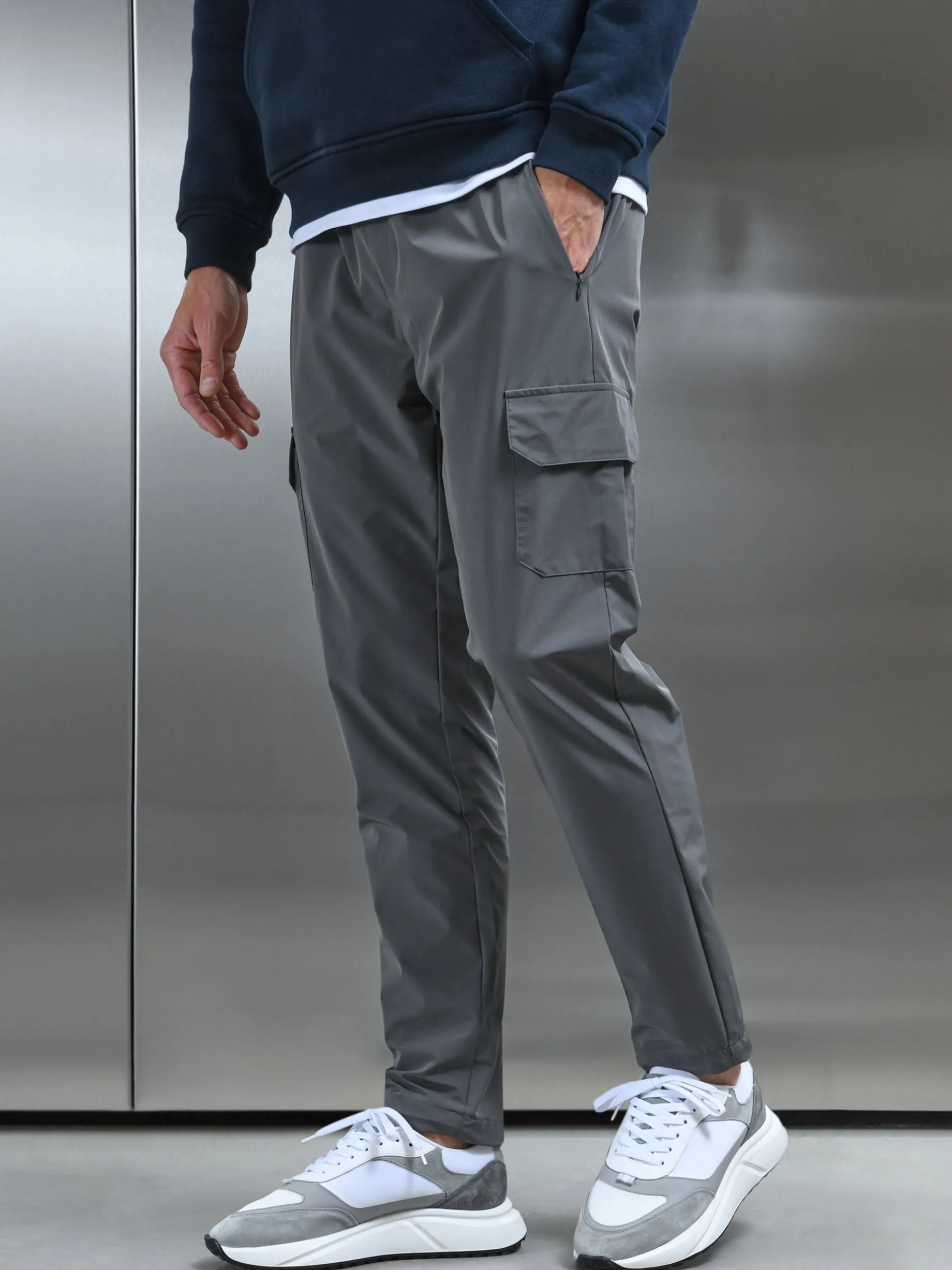 Relaxed Technical Nylon Cargo Pant - Grey