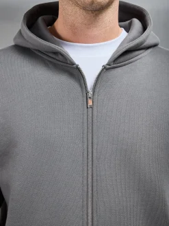 Relaxed Zip Through Hoodie - Grey