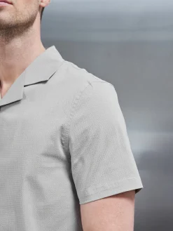 Seersucker Revere Collar Shirt - Stone