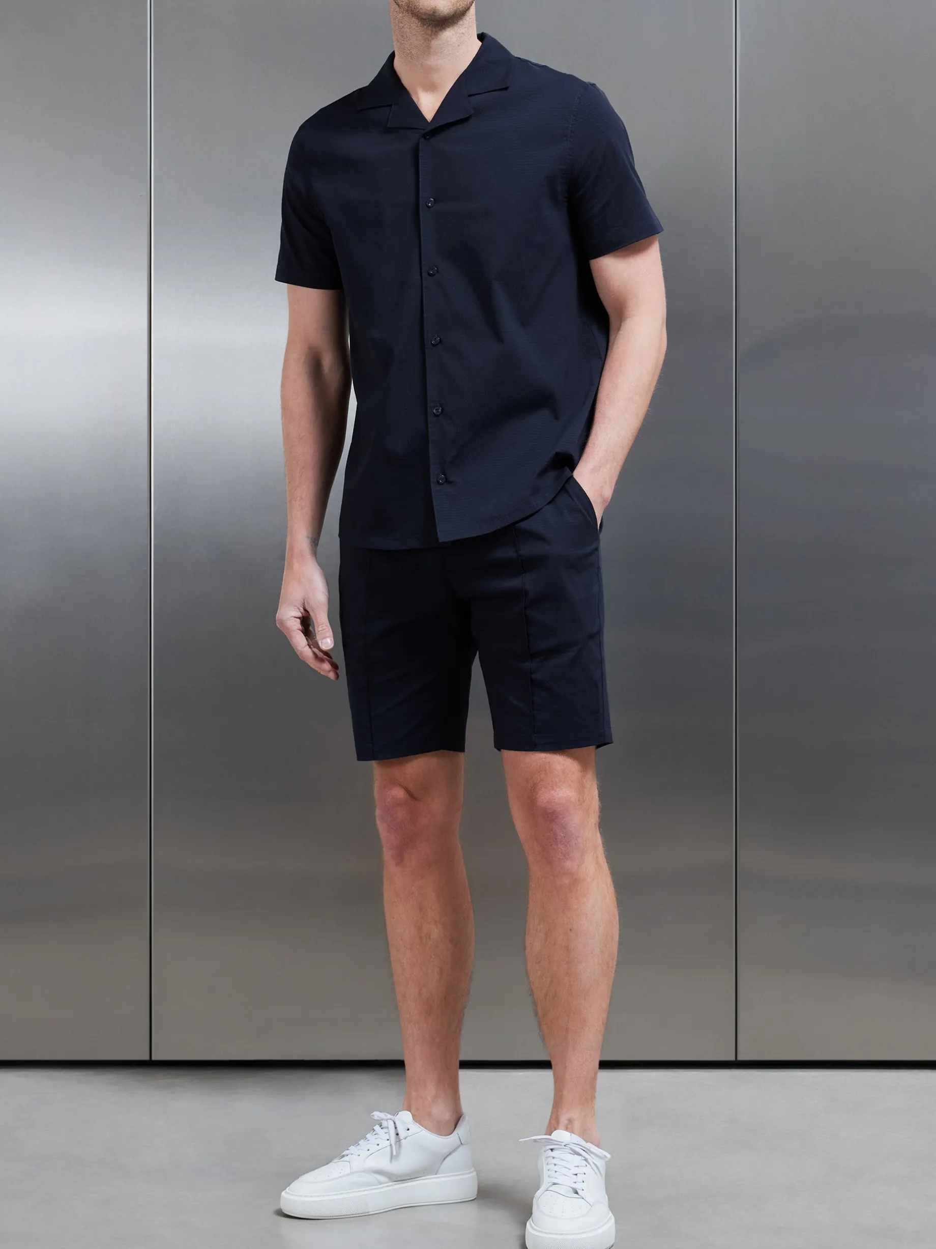 Seersucker Short - Navy