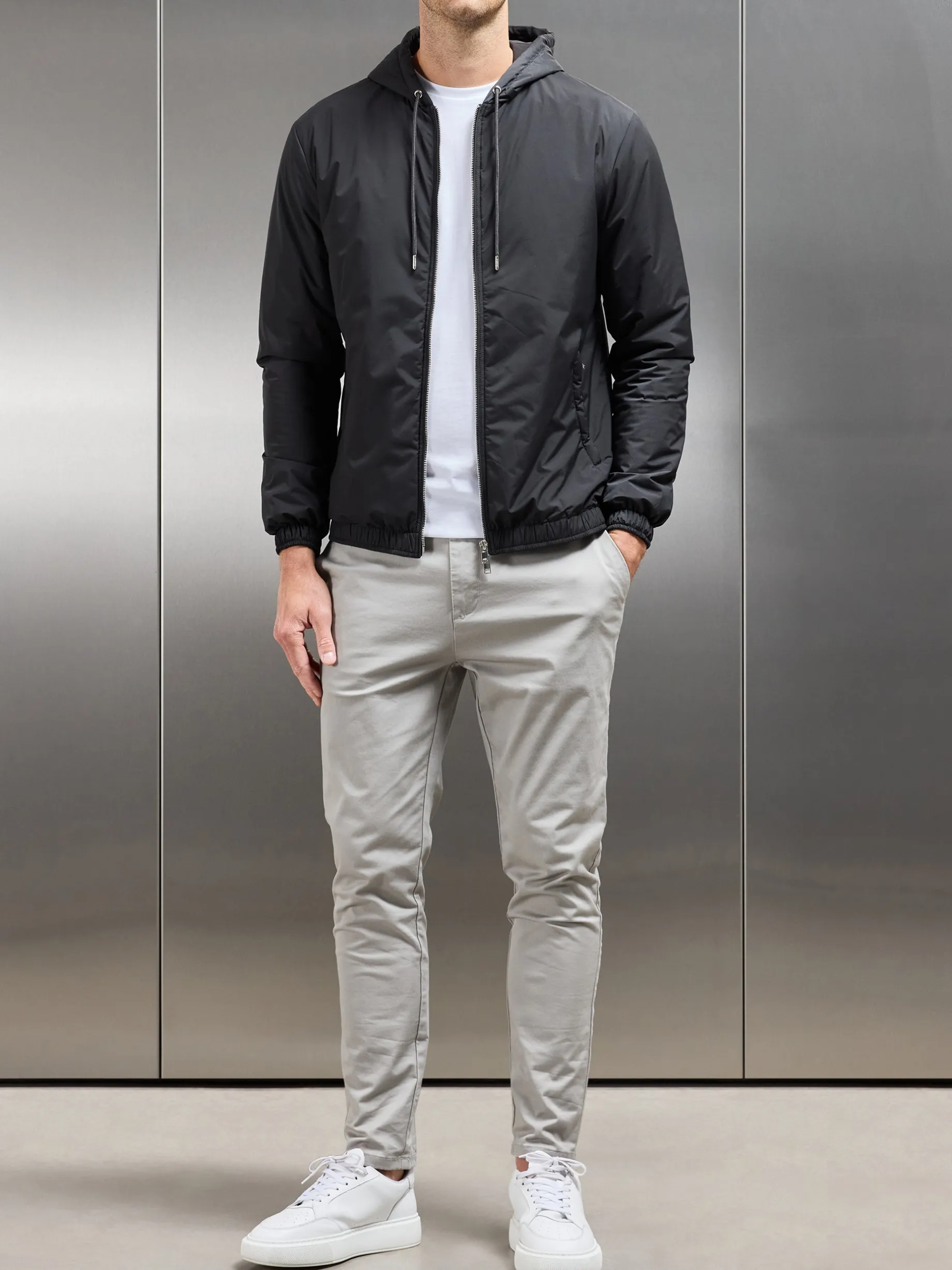 Shell Padded Windbreaker - Grey