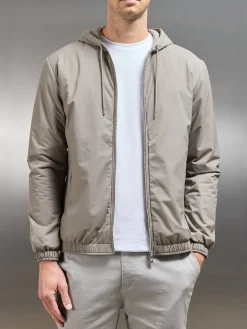 Shell Padded Windbreaker - Taupe