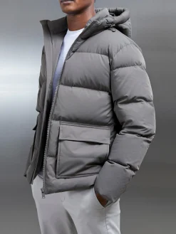 Short Down Pocket Parka - Olive