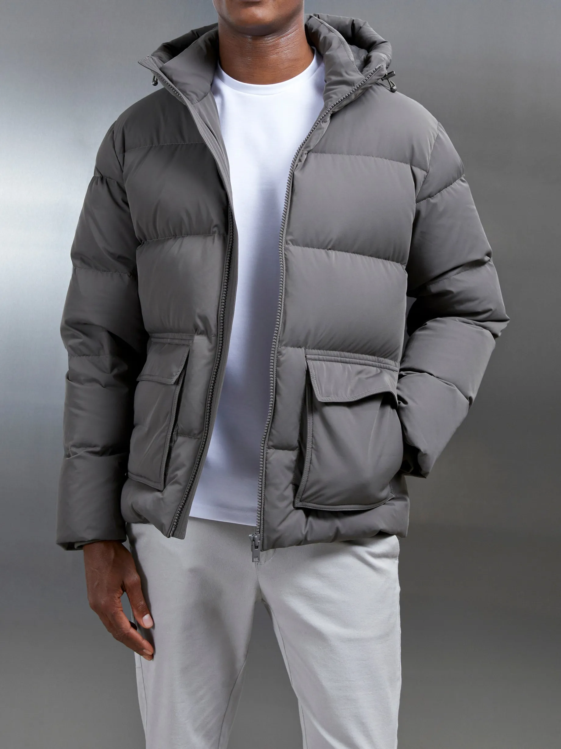 Short Down Pocket Parka - Olive