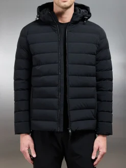 Short Technical Down Jacket - Black