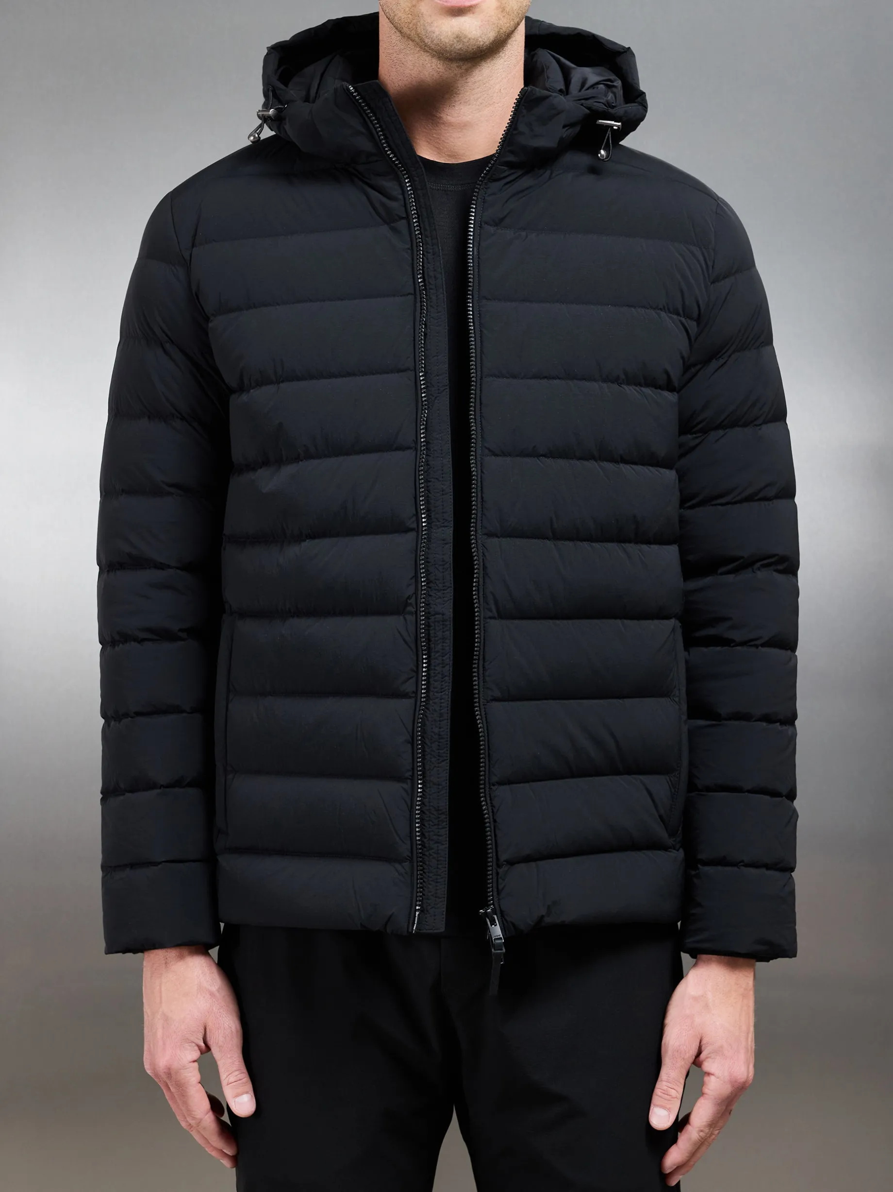 Short Technical Down Jacket - Black