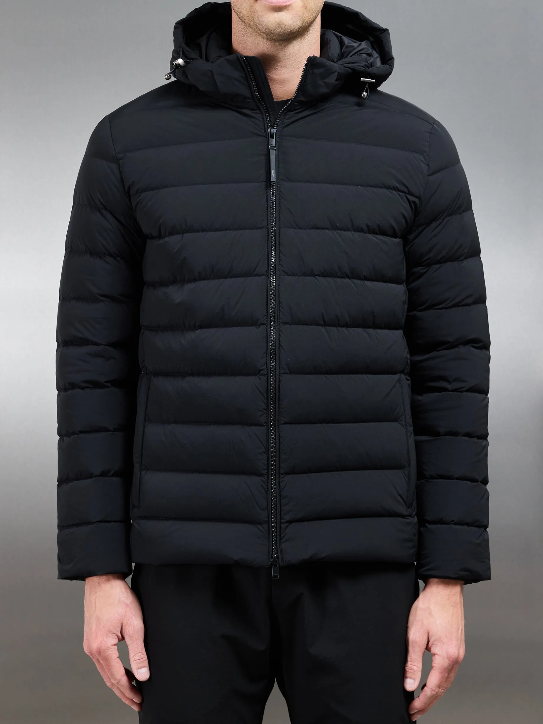 Short Technical Down Jacket - Black