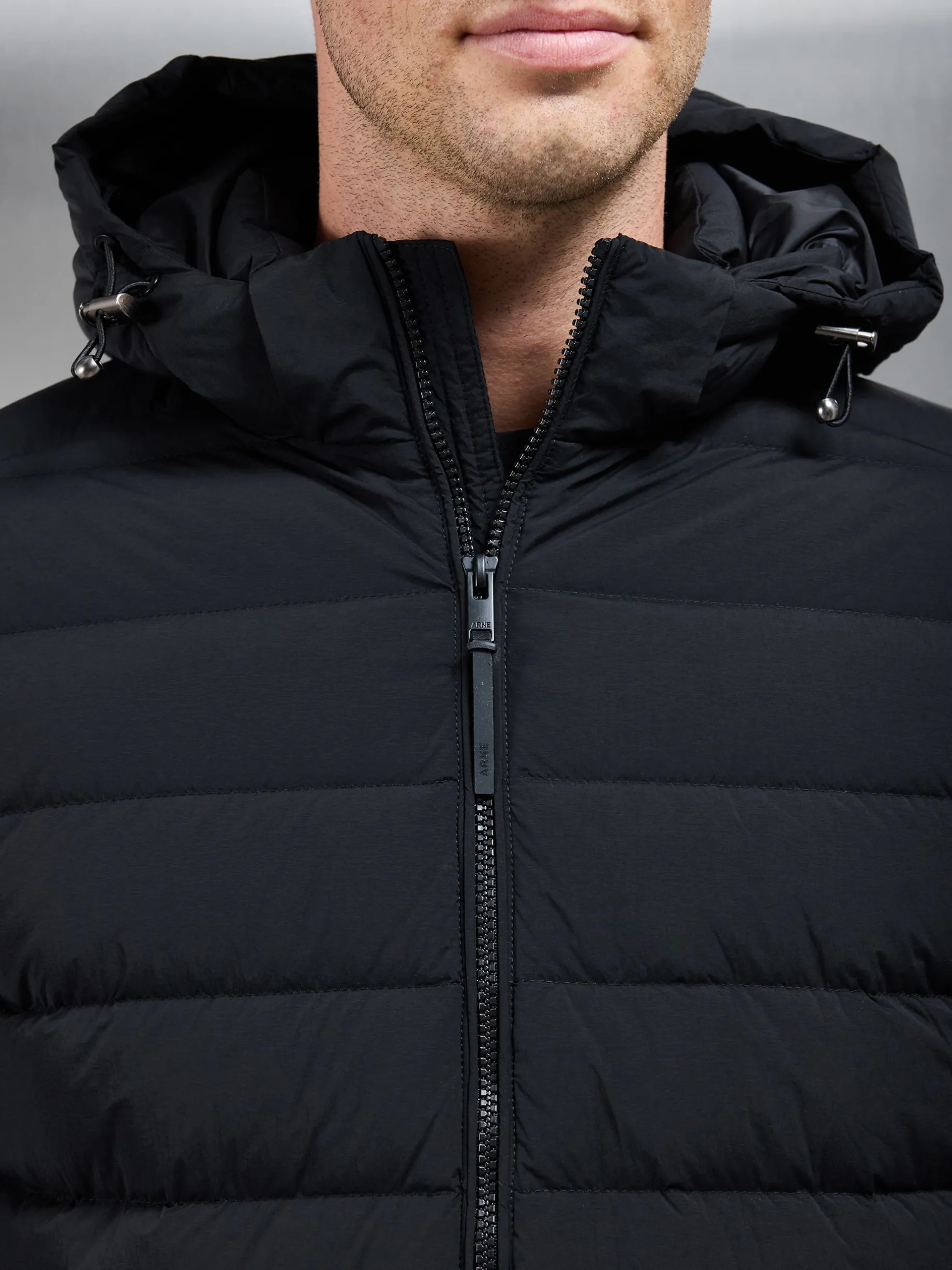 Short Technical Down Jacket - Black