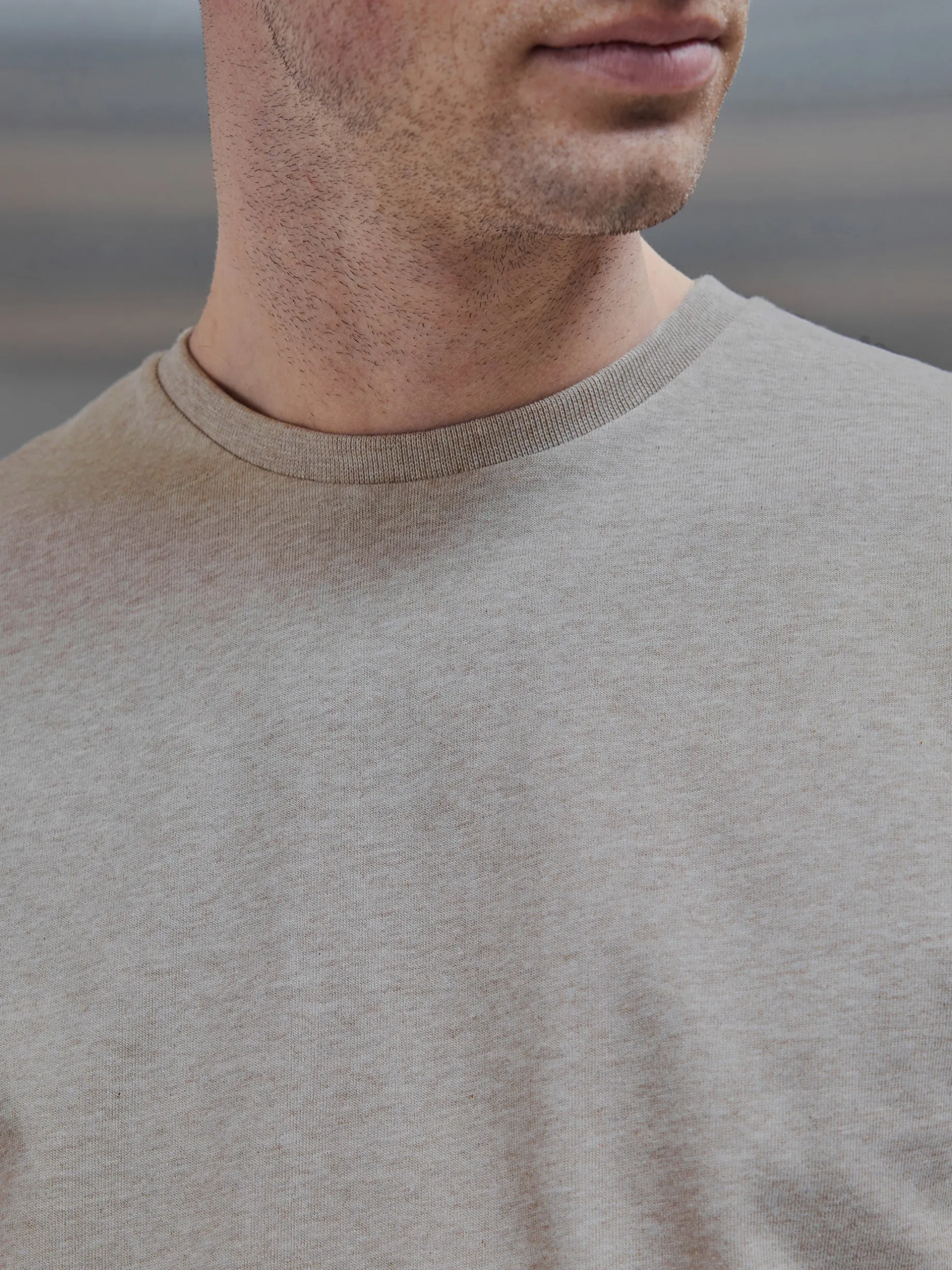 Slim Fit Cotton T-Shirt - Oatmeal