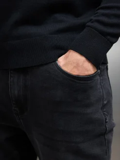 Slim Fit Denim Jeans - Black Wash