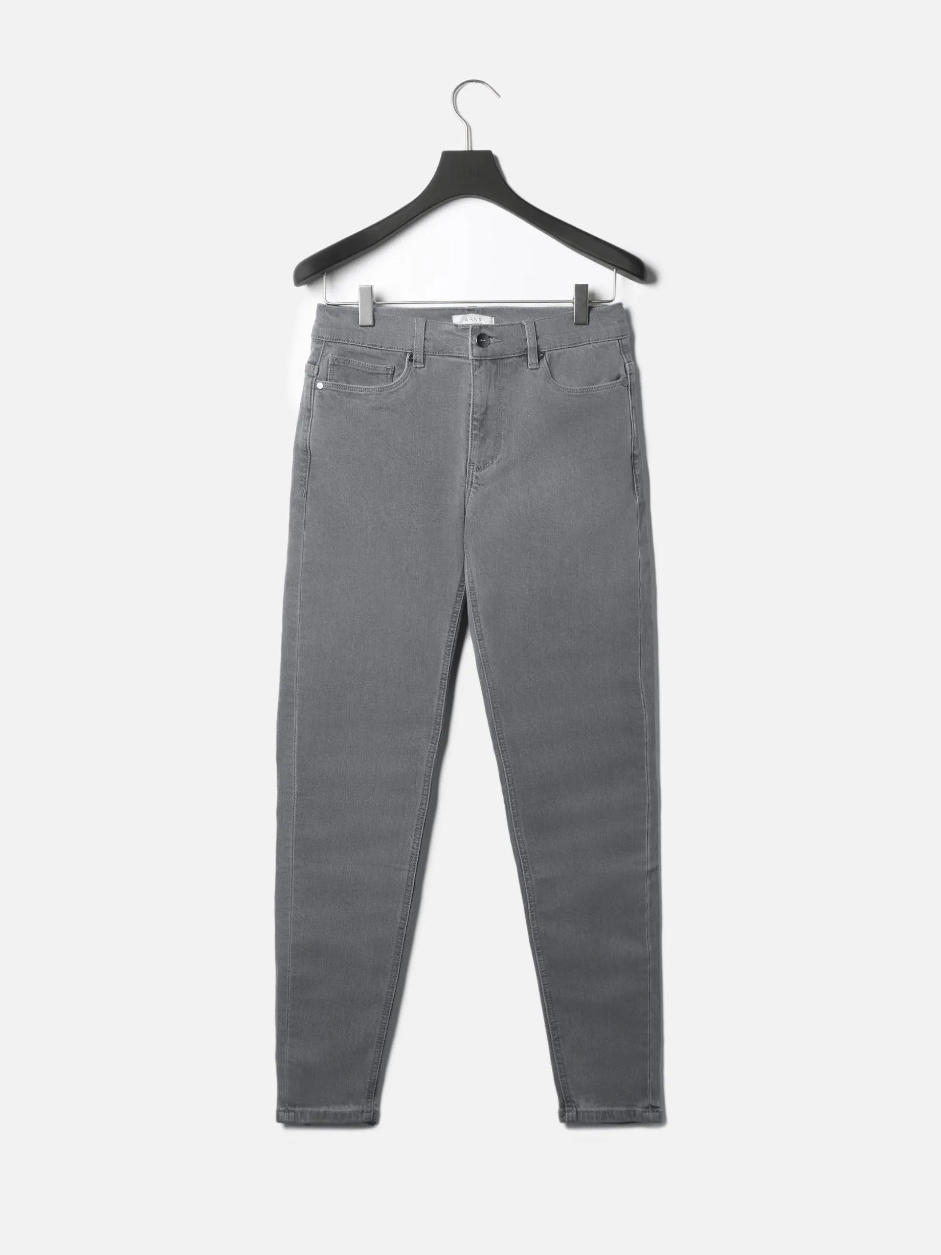 Slim Fit Denim Jeans - Solid Grey