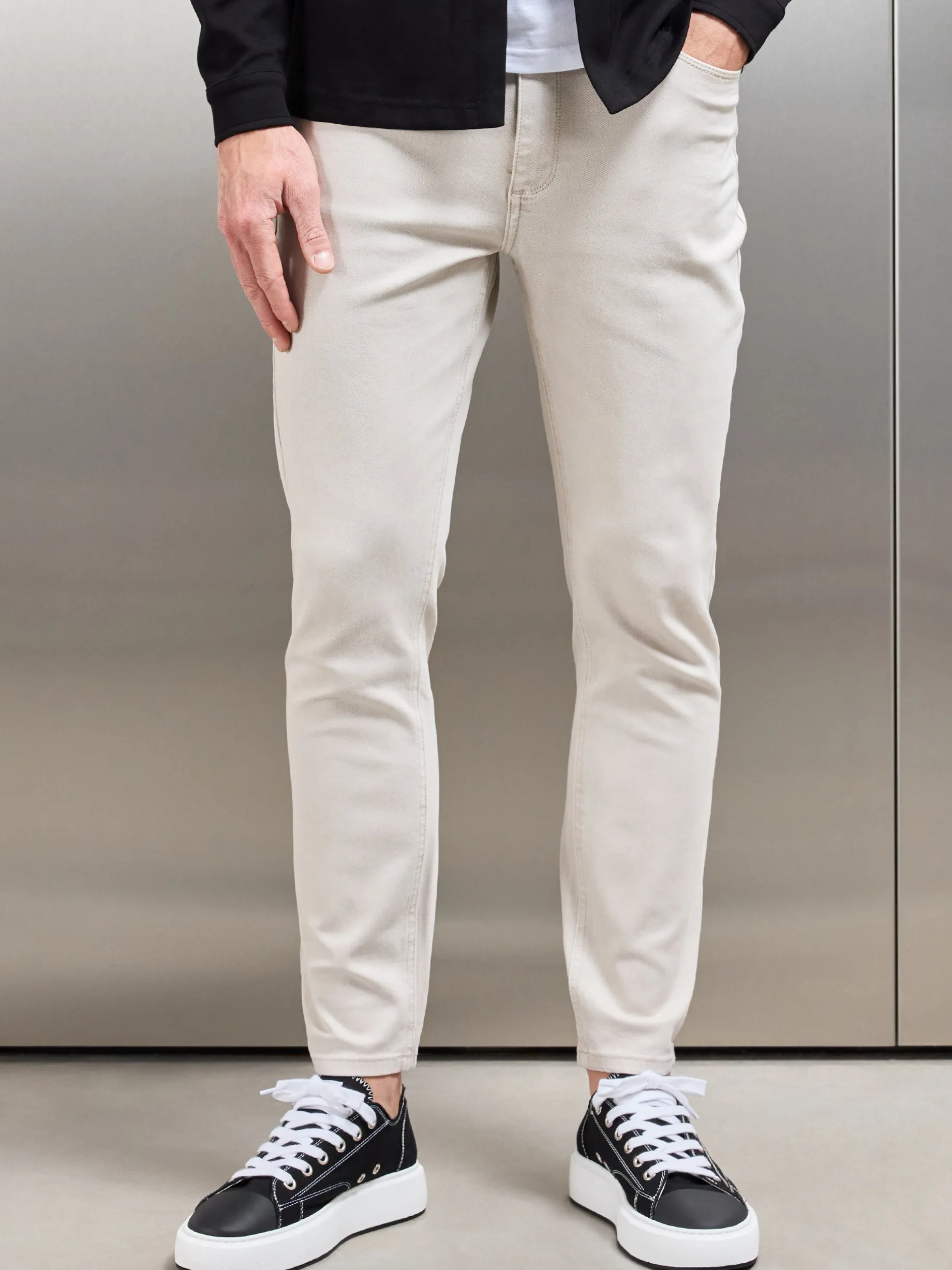 Slim Fit Denim Jeans - Stone