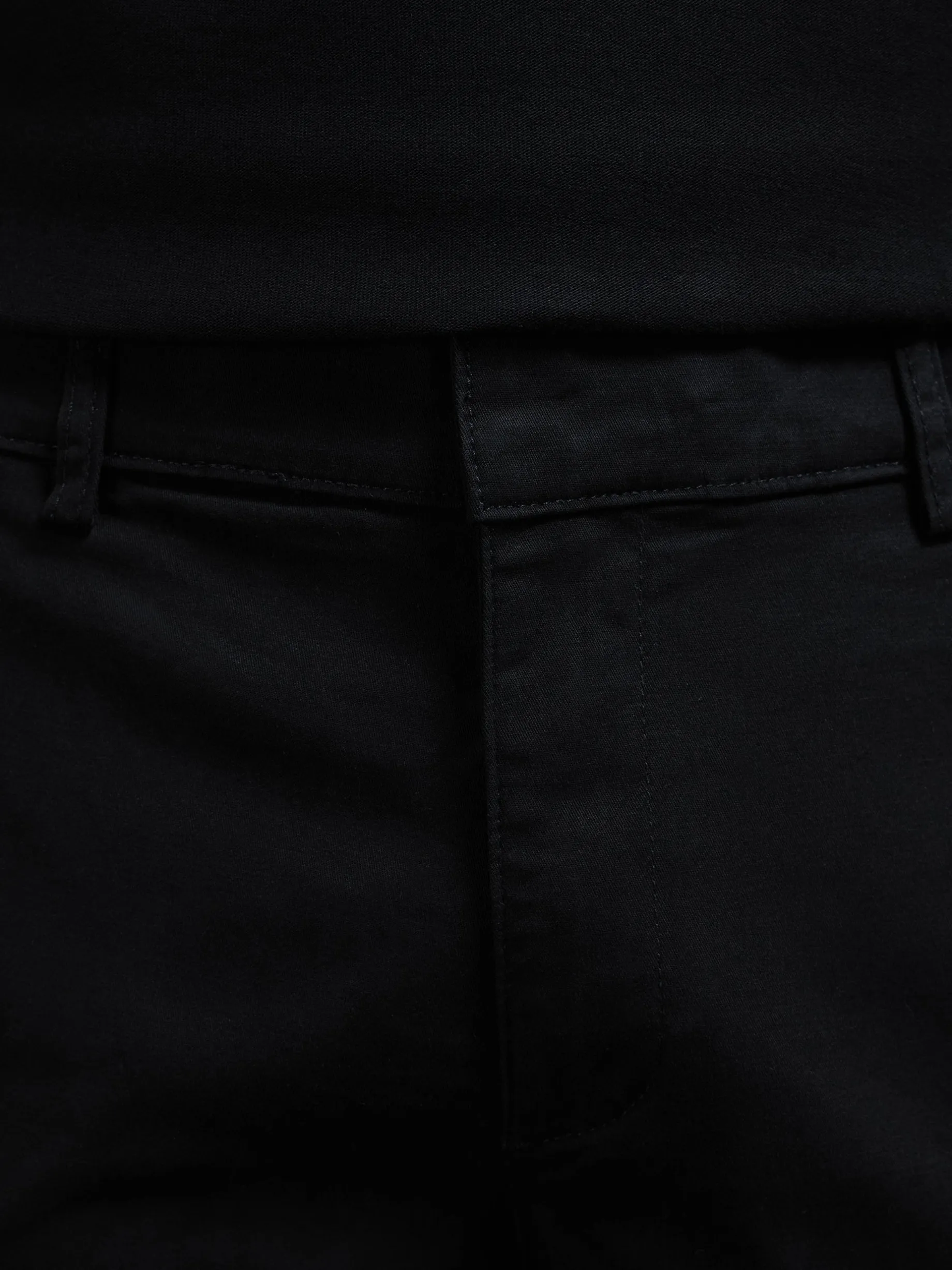 Smart Relaxed Cotton Cargo Pant - Black