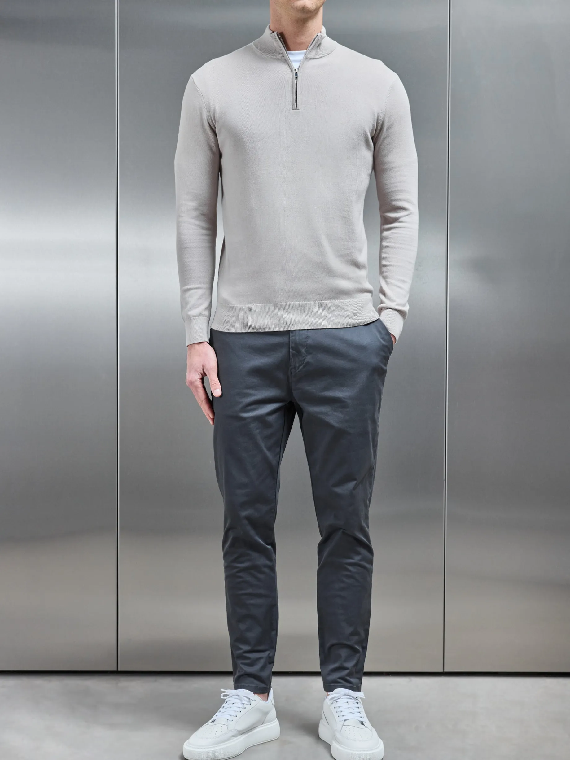 Tailored Chino Trouser - Grey