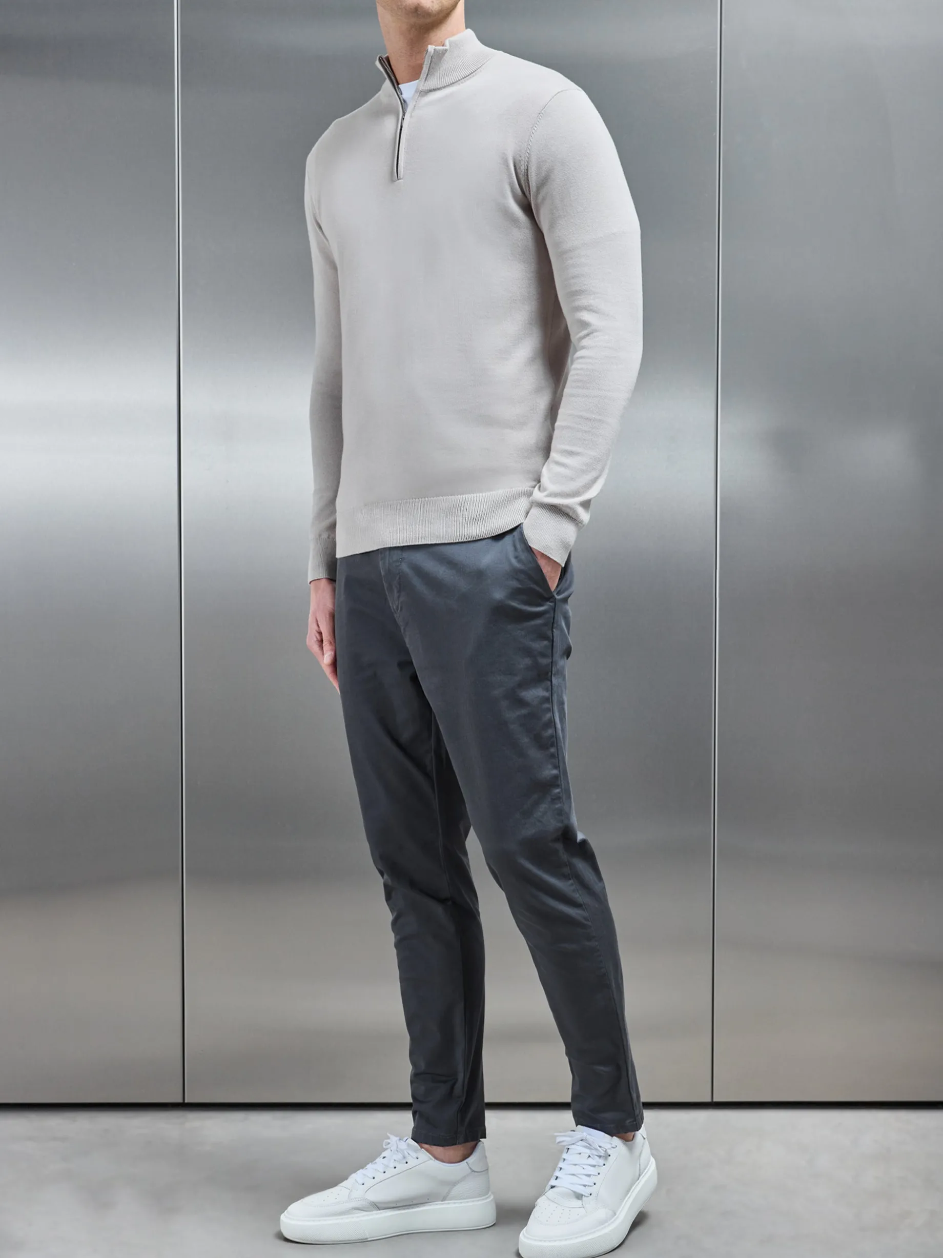 Tailored Chino Trouser - Grey