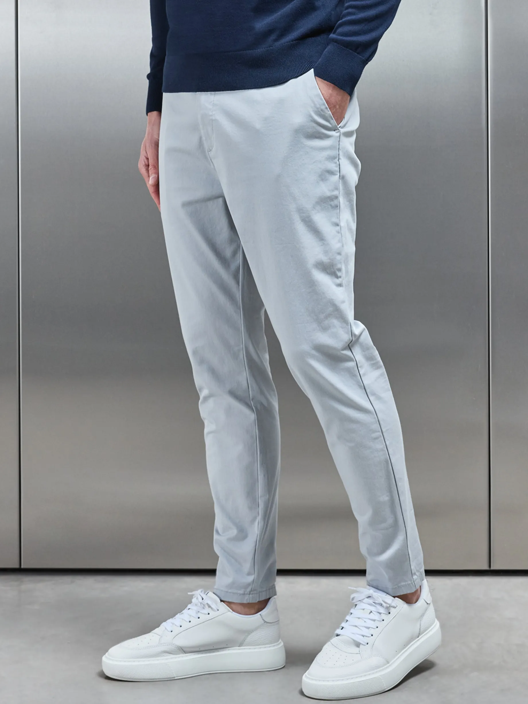 Tailored Chino Trouser - Mid Grey