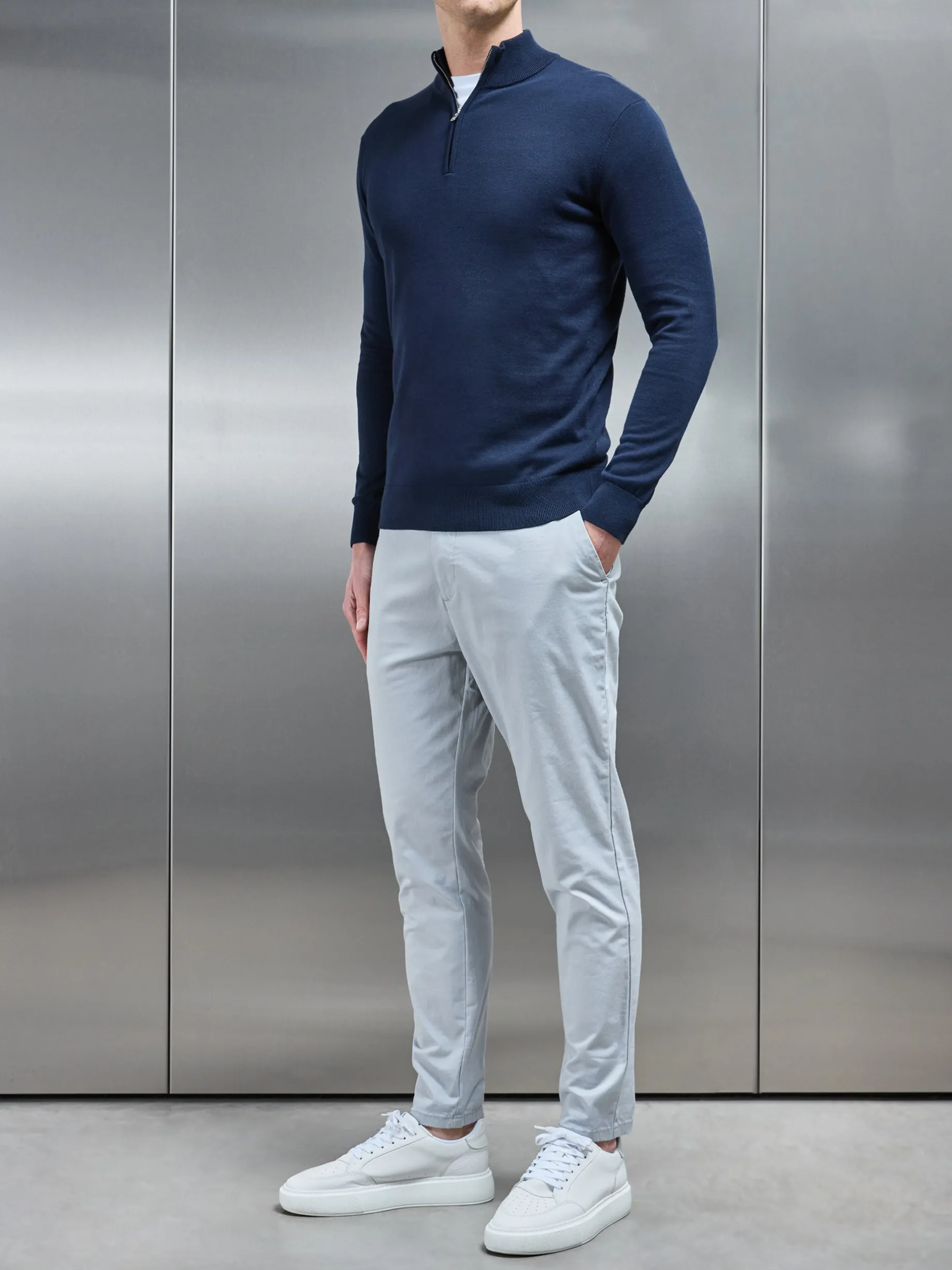 Tailored Chino Trouser - Mid Grey