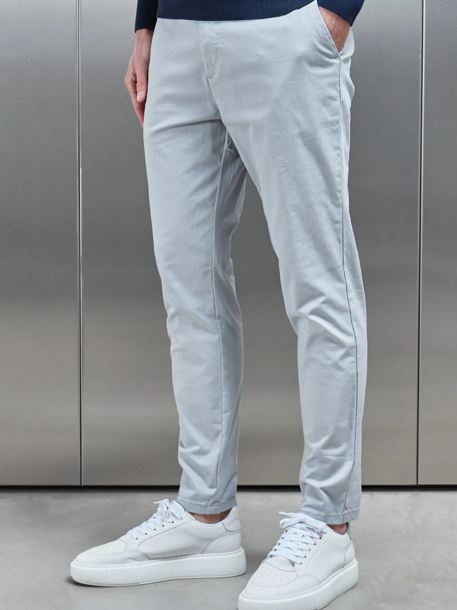 Tailored Chino Trouser - Mid Grey